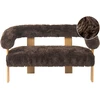 Beliani 2 vietų sofa ILBRO dirbtinis kailis tamsiai rudas / šviesiai rudas