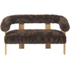 Beliani 2 vietų sofa ILBRO dirbtinis kailis tamsiai rudas / šviesiai rudas