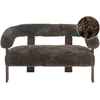 Beliani 2 vietų sofa ILBRO dirbtinis kailis tamsiai ruda
