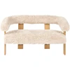 Beliani 2 vietų sofa ILBRO dirbtinis kailis kreminė/šviesiai ruda