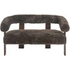 Beliani 2 vietų sofa ILBRO dirbtinis kailis tamsiai ruda