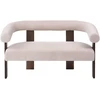Beliani 2 vietų sofa ILBRO iš audinio Boucle, tamsiai ruda ir smėlio spalvos