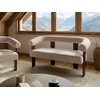 Beliani 2 vietų sofa ILBRO iš audinio Boucle, tamsiai ruda ir smėlio spalvos