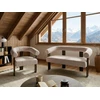 Beliani 2 vietų sofa ILBRO iš audinio Boucle, tamsiai ruda ir smėlio spalvos