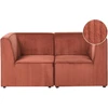 Beliani 2 vietų sofa LEMVIG aukso rudos spalvos velvetas