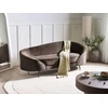 Beliani 2 vietų sofa SAVAR, veliūras, tamsiai ruda