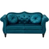 Beliani 2 vietų sofa SKIEN, veliūras, žydra