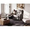 Beliani 2 vietų sofa su elektrine atsipalaidavimo funkcija BERGEN veliūrinė pilka
