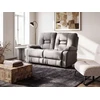 Beliani 2 vietų sofa su elektrine atsipalaidavimo funkcija BERGEN veliūrinė pilka