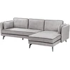 Beliani 3 asmenų kampinė sofa ALTAN, veliūrinė, šviesiai pilka, kairinė