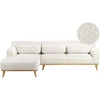 Beliani 3 asmenų kampinė sofa SIMOS, bouclé audinys, balta, dešininė