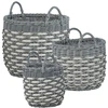 Beliani 3 gėlių krepšelių rinkinys GEFIRA 31/39/49 cm pilkas technorotangas