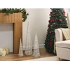 Beliani 3 LED Kalėdinių dekoracijų rinkinys SONDER Eglutė 40/60/80 cm Balta