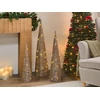 Beliani 3 LED kalėdinių dekoracijų rinkinys TUELSO eglutė 60/80/100 cm aukso spalvos