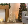 Beliani 3 LED Kalėdinių dekoracijų rinkinys SONDER Eglutė 40/60/80 cm Balta