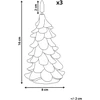 Beliani 3 LED žvakių rinkinys VELOURA Kalėdų eglutė 16 cm žalia