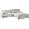 Beliani 3-vietė kampinė sofa MALOY, šenilinis audinys, šviesiai pilka, kairinė