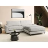 Beliani 3-vietė kampinė sofa MALOY, šenilinis audinys, šviesiai pilka, kairinė