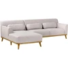 Beliani 3-vietė kampinė sofa SIMOS šviesiai pilka dešininė