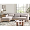 Beliani 3-vietė kampinė sofa SIMOS šviesiai pilka dešininė