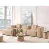 Beliani 3 vietų kampinė sofa DOLVA, velvetas, smėlio spalvos, dešininė