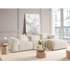 Beliani 3 vietų kampinė sofa DOLVA, velvetas, kreminė balta, kairinė