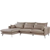 Beliani 3 vietų kampinė sofa GALLO, ekologiška zomša, šviesiai ruda, dešininė