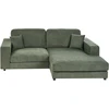 Beliani 3 vietų kampinė sofa LOFOTEN žalia, kairinė
