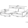 Beliani 3 vietų kampinė sofa MALOY, raudona, dešininė