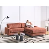 Beliani 3 vietų kampinė sofa MALOY raudona, kairinė
