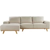 Beliani 3 vietų kampinė sofa NORA, smėlio spalvos, dešininė