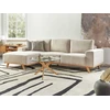 Beliani 3 vietų kampinė sofa NORA, smėlio spalvos, dešininė