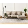 Beliani 3 vietų kampinė sofa SERSAN, šenilas, smėlio spalvos, kairinė