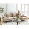 Beliani 3 vietų kampinė sofa SERSAN, šenilas, smėlio spalvos, kairinė