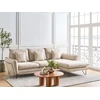 Beliani 3 vietų kampinė sofa SERSAN, šenilas, smėlio spalvos, kairinė
