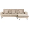 Beliani 3 vietų kampinė sofa SERSAN, šenilas, smėlio spalvos, kairinė
