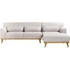Beliani 3 vietų kampinė sofa SIMOS šviesiai pilka, kairinė