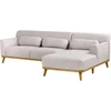 Beliani 3 vietų kampinė sofa SIMOS šviesiai pilka, kairinė