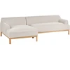 Beliani 3 vietų kampinė sofa SOSJO šviesiai smėlio spalvos, dešinė pusė