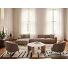 Beliani 3 vietų modulinė kampinė sofa HEDE, ruda, su pufu, dešininė
