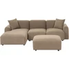 Beliani 3 vietų modulinė kampinė sofa HEDE, ruda, su pufu, dešininė