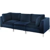 Beliani 3 vietų modulinė sofa EVJA, tamsiai mėlynas veliūras