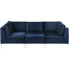 Beliani 3 vietų modulinė sofa EVJA, tamsiai mėlynas veliūras
