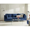 Beliani 3 vietų modulinė sofa EVJA, tamsiai mėlynas veliūras