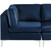 Beliani 3 vietų modulinė sofa EVJA, tamsiai mėlynas veliūras