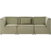 Beliani 3 vietų modulinė sofa LEMVIG, žalias velvetas