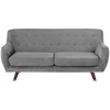 Beliani 3 vietų sofa BODO, aksominė, pilka