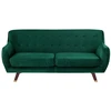 Beliani 3 vietų sofa BODO veliūrinė smaragdinė