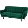 Beliani 3 vietų sofa BODO veliūrinė smaragdinė