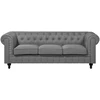 Beliani 3 vietų sofa CHESTERFIELD šviesiai pilka